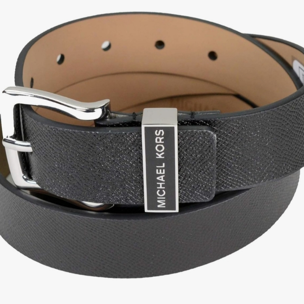 MK Black Genuine Leather Belt New